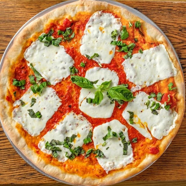 Large Margherita Pizza.