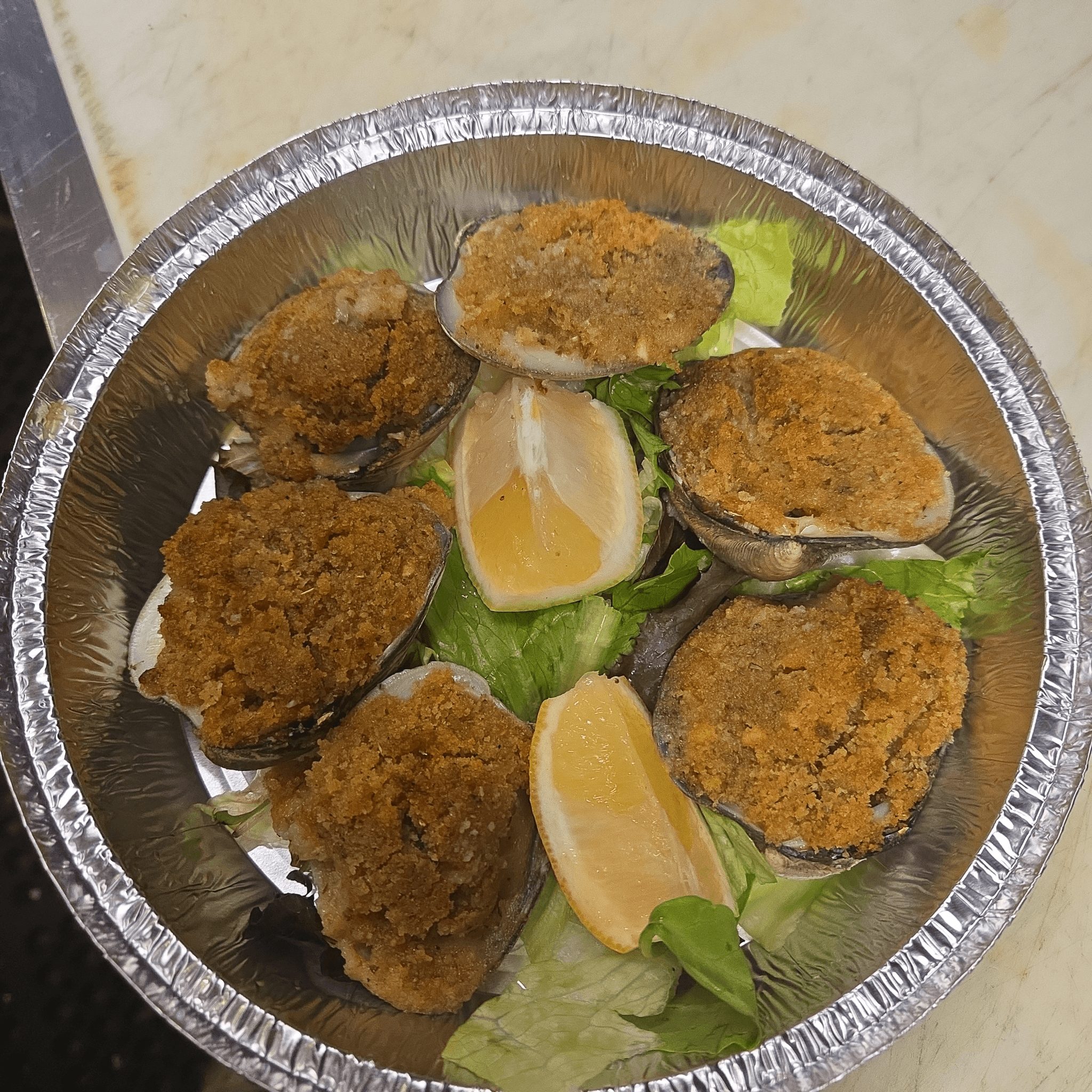 Clams Oreganata.